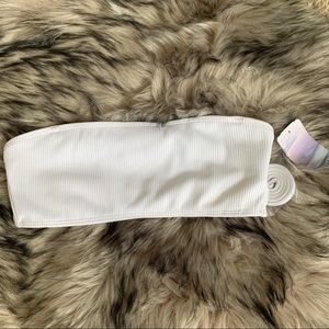 Forever 21 White Bandeau Bikini Top